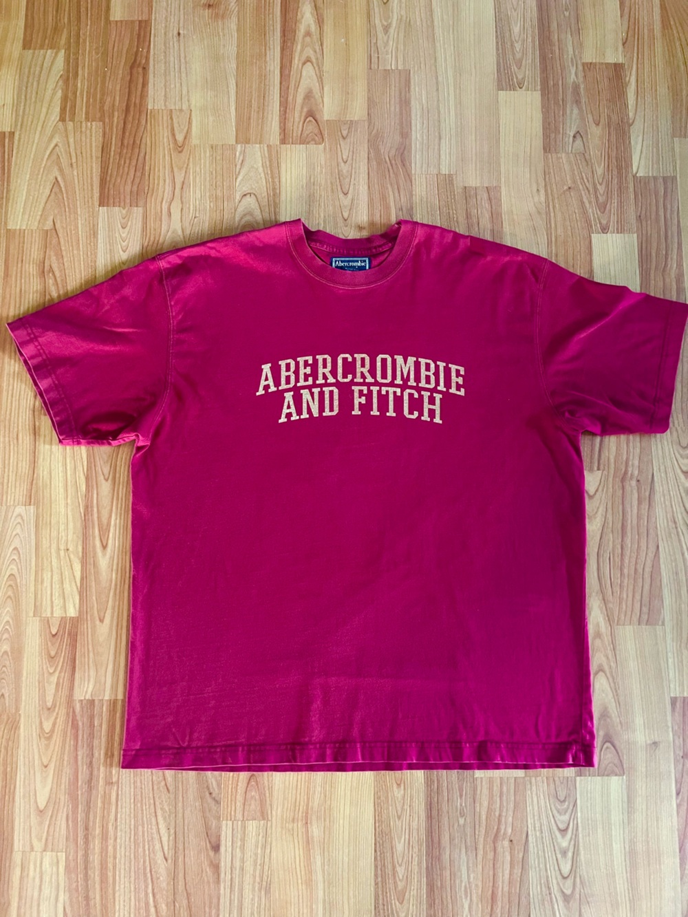 Abercrombie & Fitch Men's Crimson Logo Crew Tee